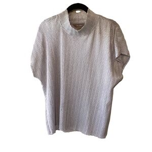 TanJay Silver Blouse Relaxed Fit Textured Y2K Fairycore XL